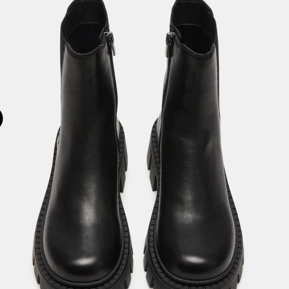 Steve Madden Charges Black Leather Size 9.5 - Picture 4 of 6